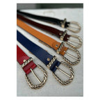Leather Belt - Red Navy Black Mustard  Brown Beige Rust