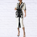 Button Front Half Sleeve Dress