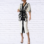 Button Front Half Sleeve Dress