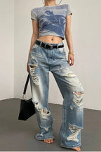 Retro Distressed Jeans