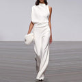 Solid Color One Shoulder Jumpsuit