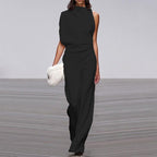 Solid Color One Shoulder Jumpsuit