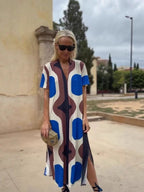 V-neck Resort Style Print Maxi Dresses
