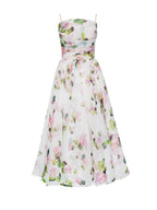 Zipper Floral Print Strapless Sleeveless Long Dress