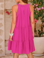 Loose-fit Trim Hollow Lace Halter Mini&Short Dresses