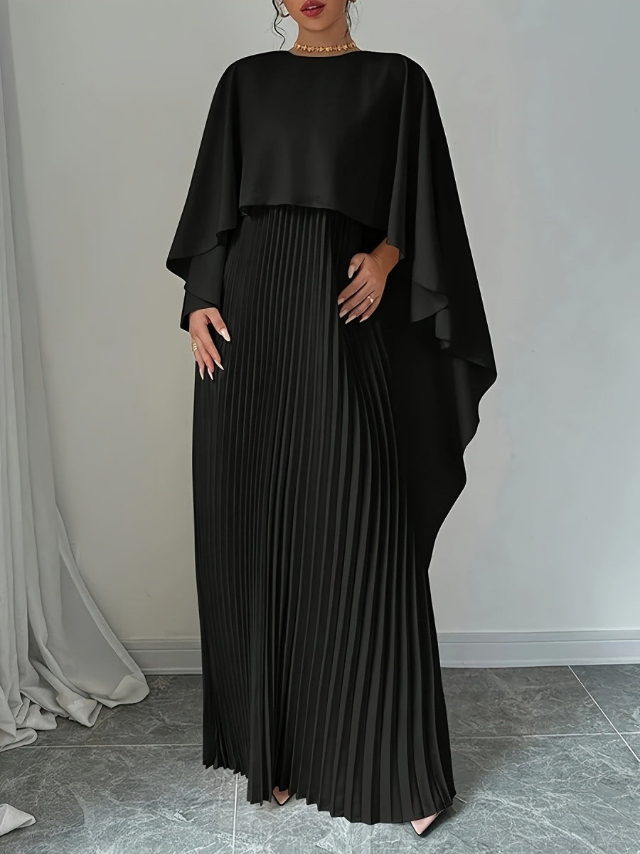 Cloak Batwing Sleeves Crimp Temperament Grace Maxi Dresses