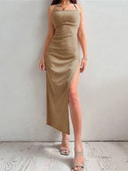 Strappy Backless Bodycon Halter Dress