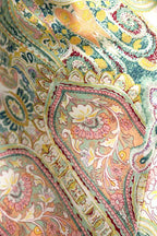 Adjustable Strap V Neck Paisley Print Slit Maxi Dress