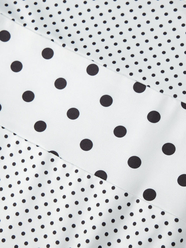 Polka Dot Retro Pleated Long Dress With A Halter Neck