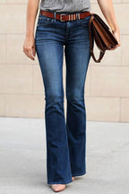 Flare Bottoms Distressed Skinny Jeans