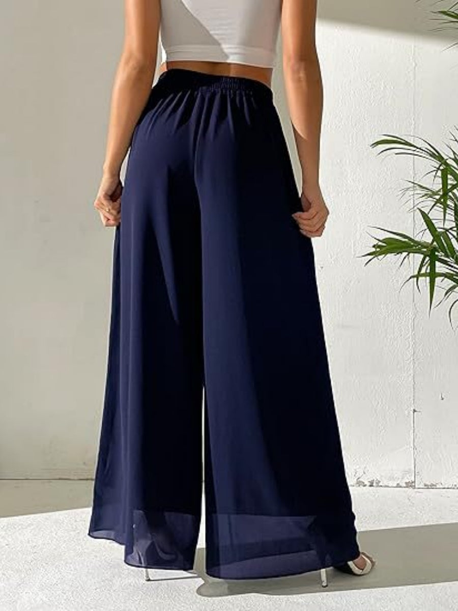 Leisure Chiffon Wide-leg Pants Loose-fit Pants