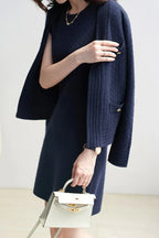 Isaura Elevated V Neck Cardigan and Tank Dress Set Premium Wardrobe Essential