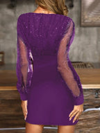 Liber Spring Women's Sequins Solid Color Mini&Short Dresses