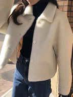| Long Sleeve White Winter Coat
