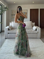 Liber Autumn Women's Zipper Abstract Maxi Dresses