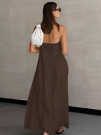 Cotton Blend Temperament Tube Top Loose-fit Home Vacation Mini&Short Dresses