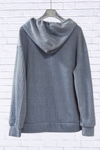Button-Front Drawstring Hoodie