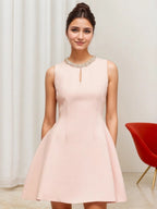 Sleeveless Beading Big Swing Commuting Mini&Short Dresses