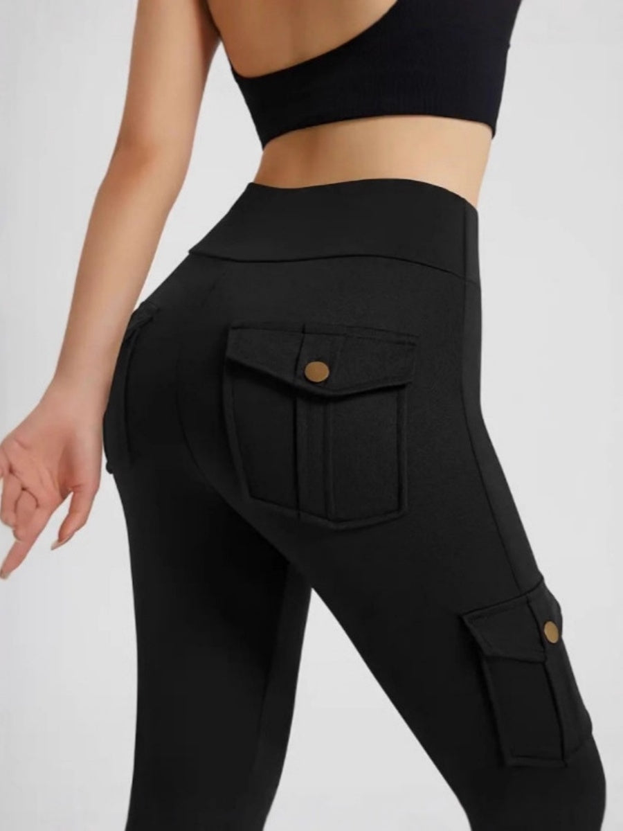 Pocket Elastic Tight-fitting Sexy Sports Pants, High-waisted And Quick-drying Pants
