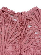 Short Sleeve Trim Lace Belts Mini&Short Dresses