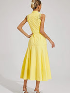 Sleeveless Elegant Long Lace-trimmed Dress