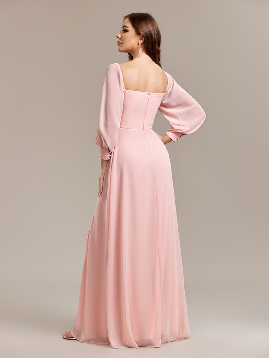 Grace Bandage Slit Formal Dress Chiffon Maxi Dresses