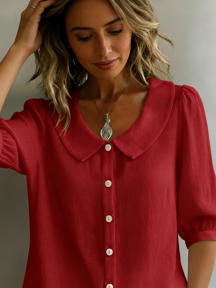 Short-sleeved Loose V-neck T-shirt