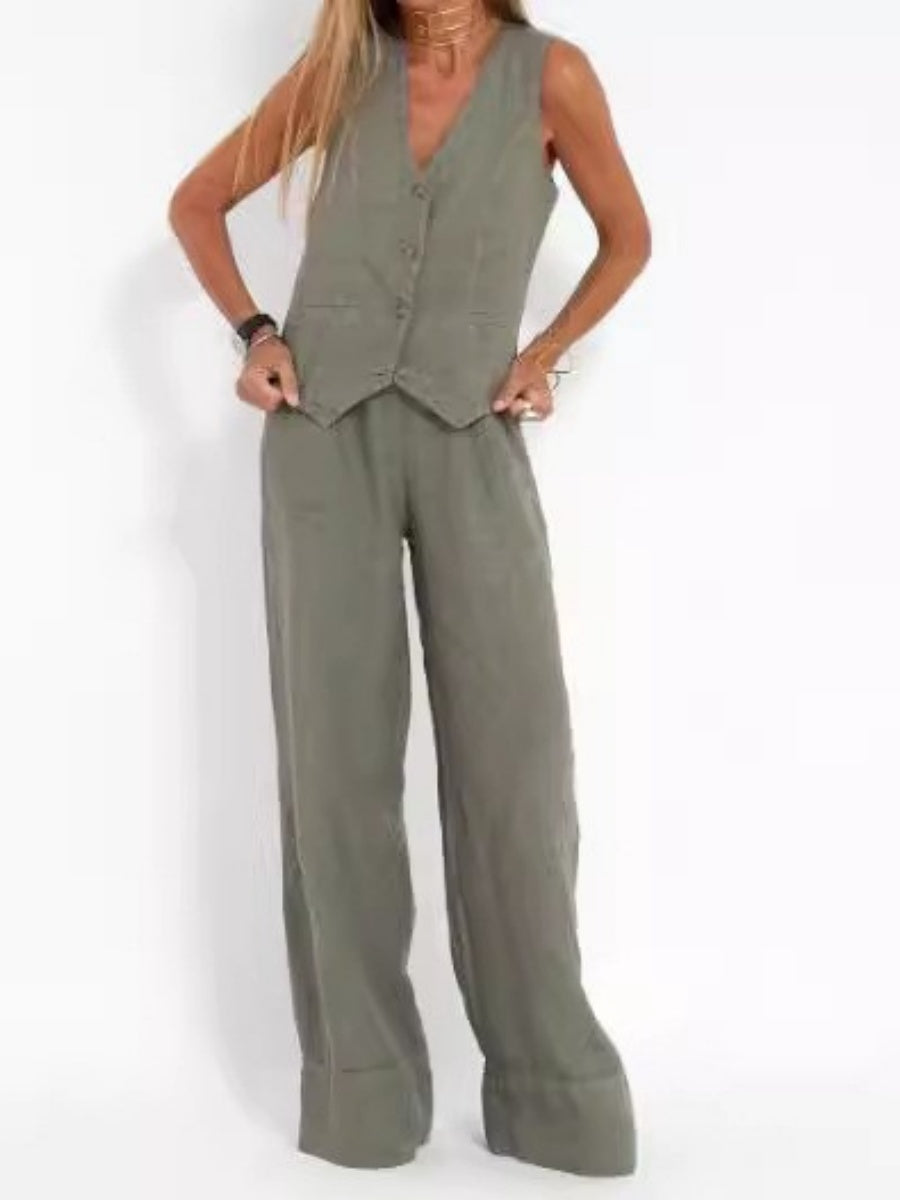 Vests Pants Distressed Commuting Set 2-piece Sets