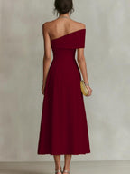 Waist Sloping Shoulders Backless Grace Midi Dresses