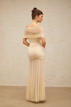Ninon tulle-panel smocked maxi dress