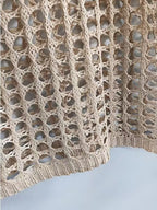 Hollow-out Knit Sun Protection Shirt Beach See-through Top