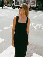 Square Collar Cotton And Linen Camisoles Leisure Temperament Maxi Dresses