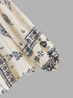 Geometric Print V-neck Long-sleeved Shirt