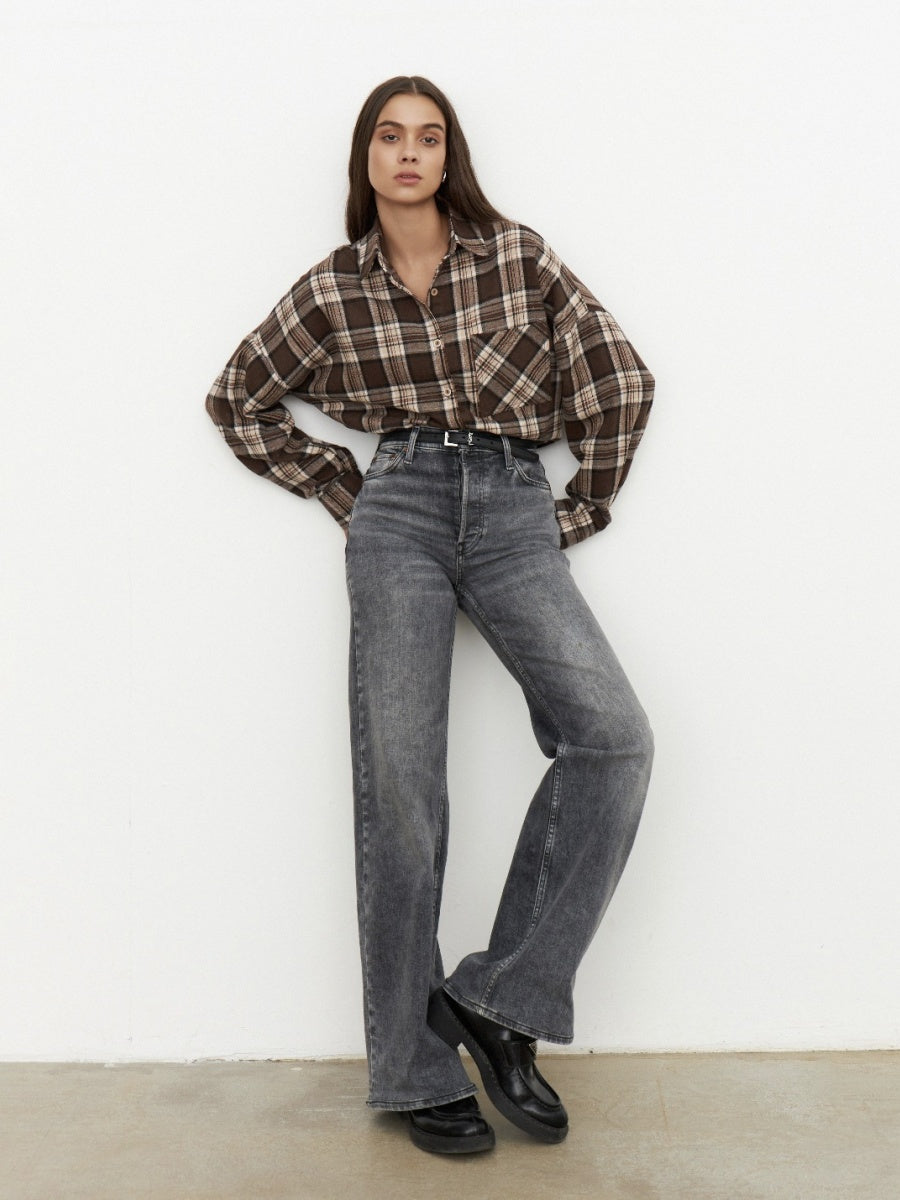 Plaid Oversize Coat Shirts