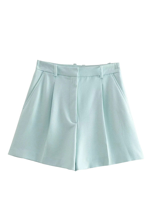 High Waist Wide Leg Pocketed Shorts