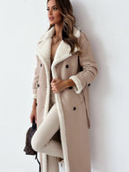 Reversible Stand-up Collar Leather Cotton Coat