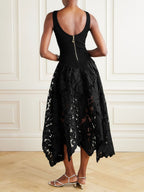Sleeveless Lace Stitching Irregular Hem Temperament Maxi Dresses