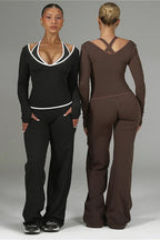 Color Block Casual Slim Three Piece Set