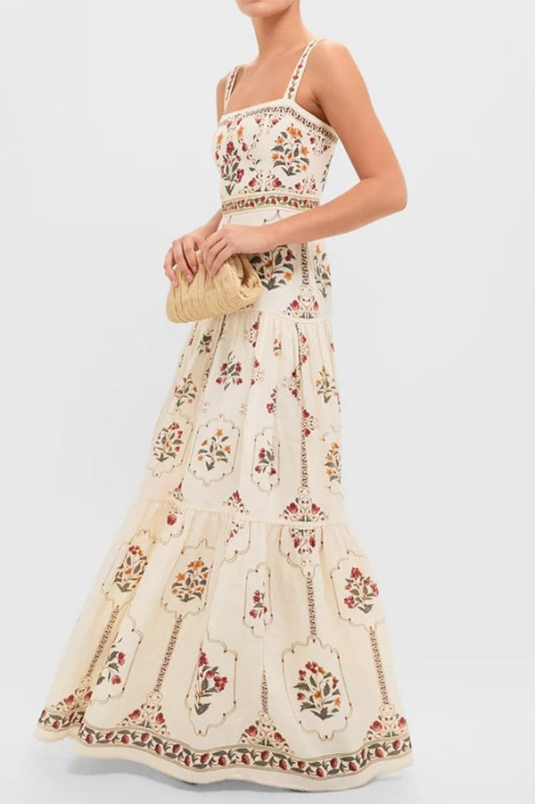 Positano Vintage Floral Cami Maxi Dress