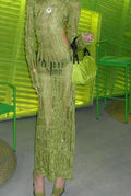 Knit Open Weave Mock Neck Long Sleeve Side Cut Out Bodycon Maxi Dress