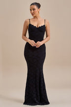 Lace Spaghetti Strap Sweetheart Corset Mermaid Maxi Dress