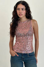 Casual Sequin Bodycon Tank Top