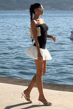 Strapless Peplum Party Dress