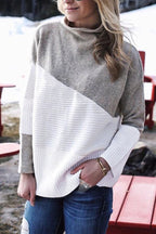 Fashion Casual Solid Patchwork Half A Turtleneck Sweaters(4 colors)