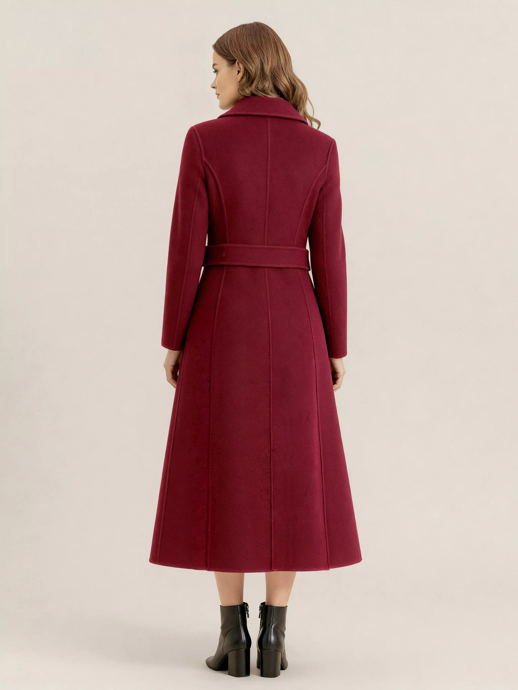 Vintage Wool Cashmere Blend Coat With Golden Buttons For Women 2026