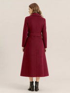 Vintage Wool Cashmere Blend Coat With Golden Buttons For Women 2026