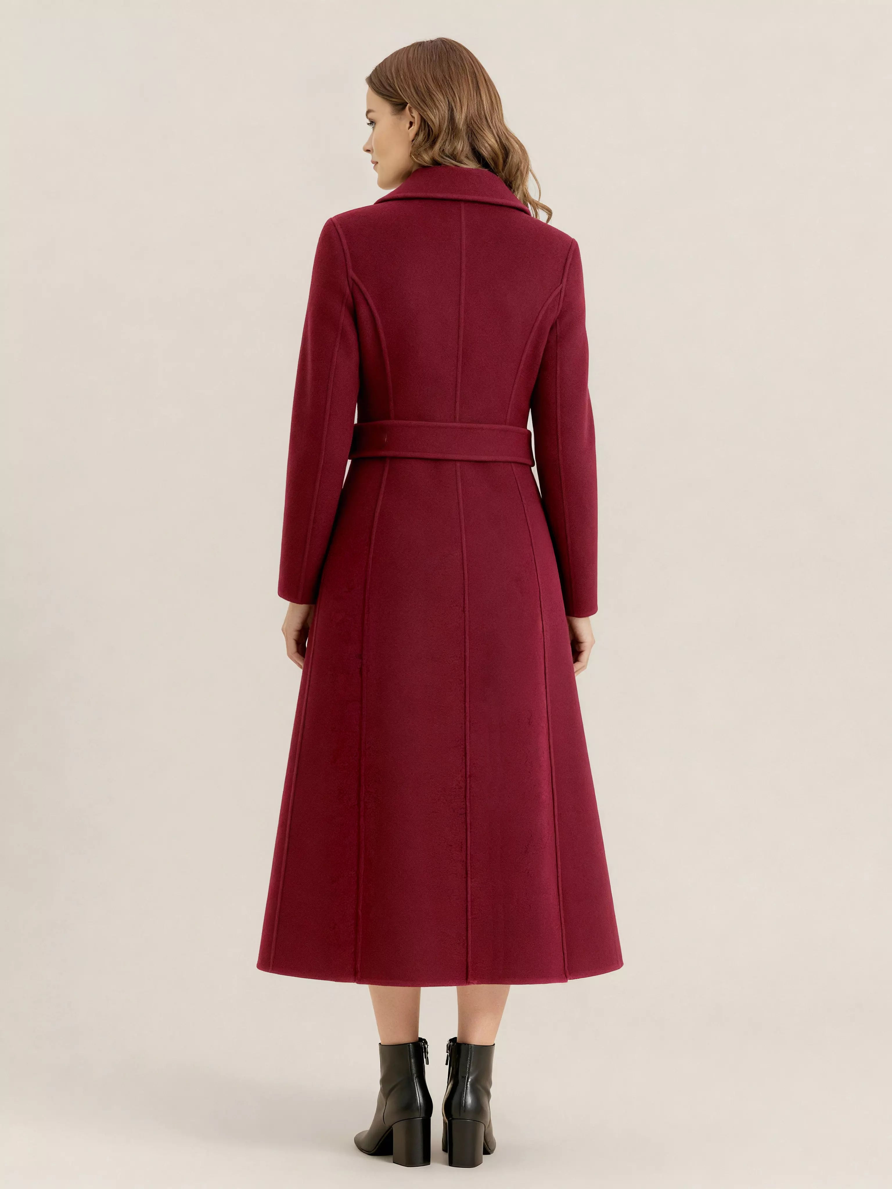 Vintage Wool Cashmere Blend Coat With Golden Buttons For Women 2026