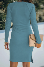Soledad Effortless Pencil Skirt Dress with Straps and V Neck Designer Edit