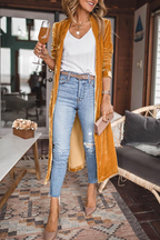 Casual Solid Patchwork Cardigan Collar Outerwear