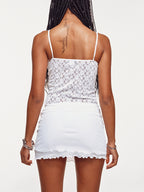 Lace V Neck Backless Slim Cami Top